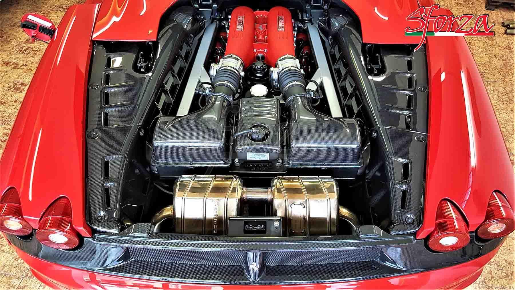 Ferrari F430 Spider Carbon fiber engine bay panels OEM fit.