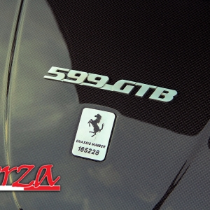 Ferrari 599 cover motore carbonio scritta telaio