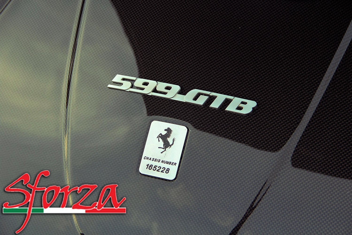 Ferrari 599 cover motore carbonio scritta telaio