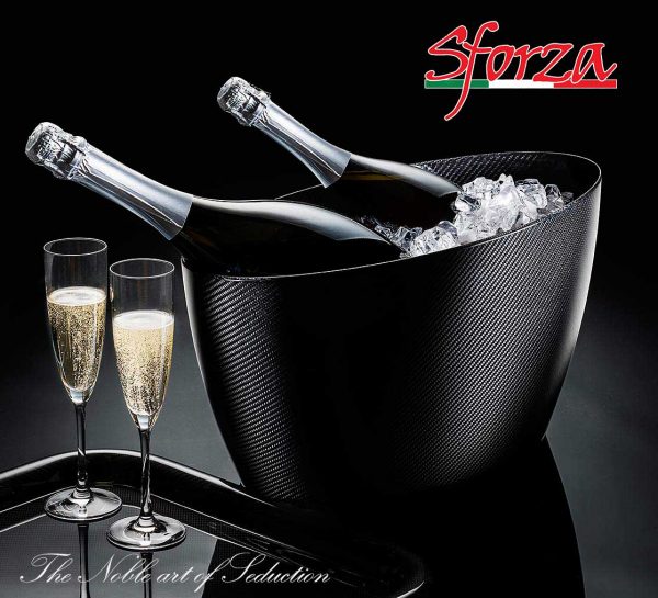 Weinkühler Eiswürfelbehälter Champagne Carbon Sforza