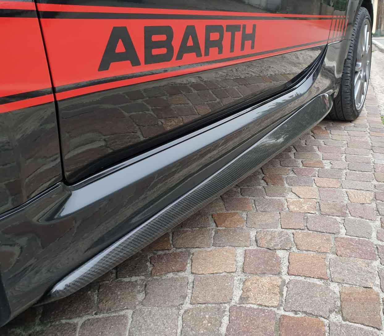 2x 50 cm Aufkleber für Abarth für Seitenschweller – gestickert