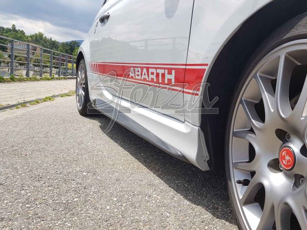Abarth 595 carbon  fiber profile sideskirts front