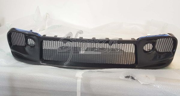 Abarth 595 carbon front bumper mask Sforza with fog light mesh grill