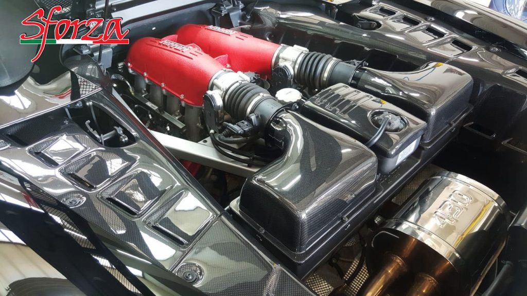 Ferrari F430 spider carbon engine bay black