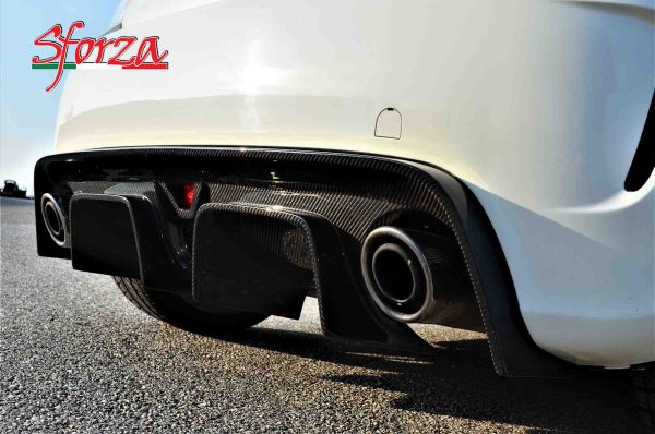 Abarth 500 carbon rear diffuser 595 style white