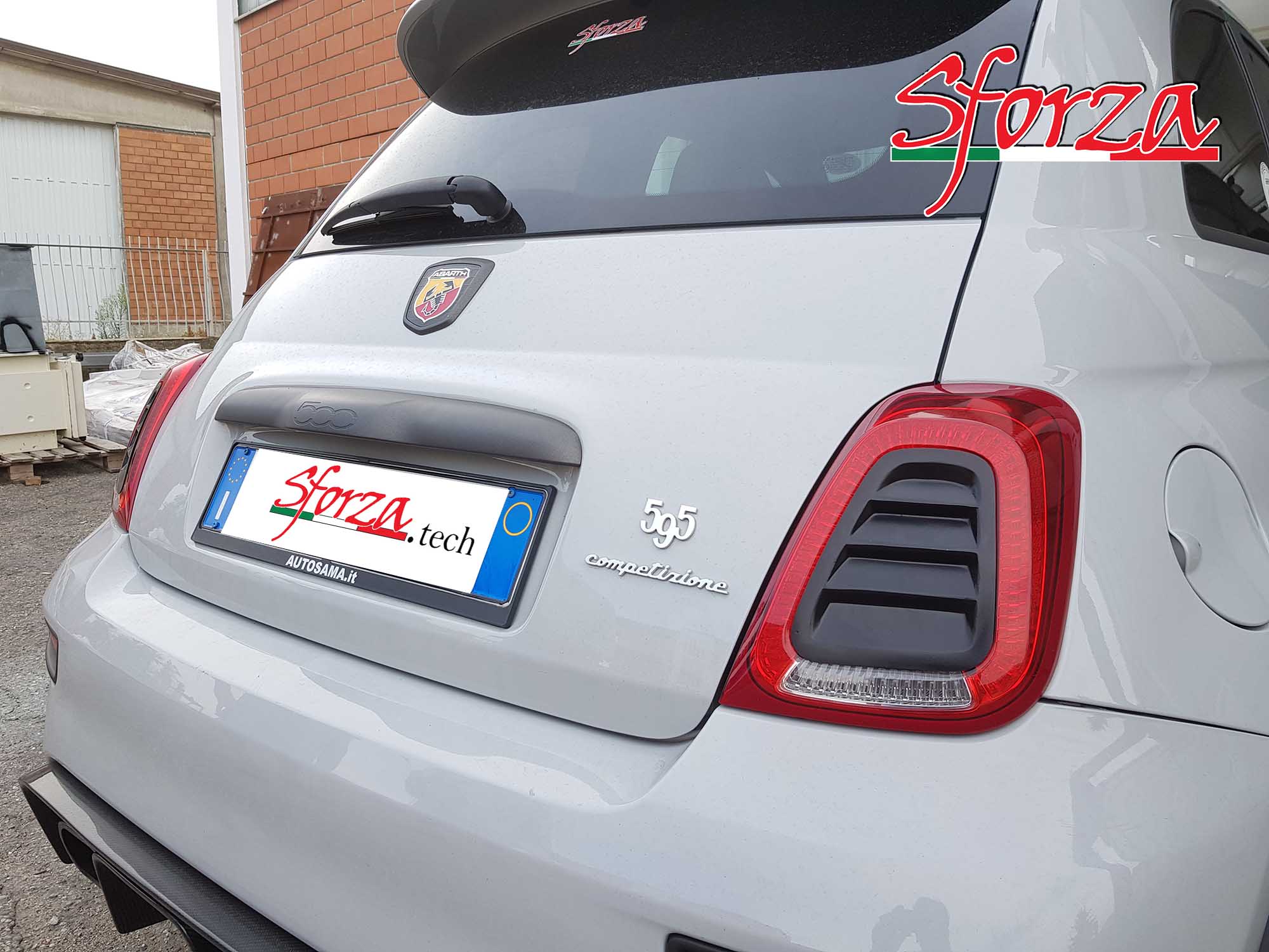 Abarth 595 fiberglass rear louver inserts for tail lights series 4