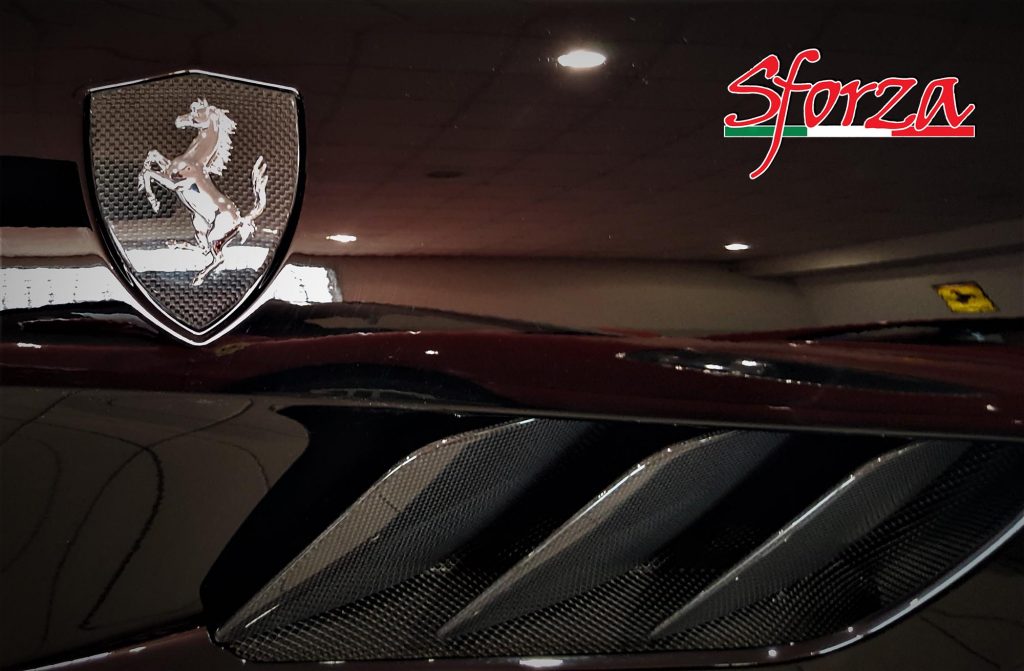 Ferrari GTC4Lusso Carbon front fender shield horse emblem
