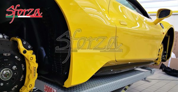 Ferrari 488 GTB rocker panels 488 Pista style yellow modena
