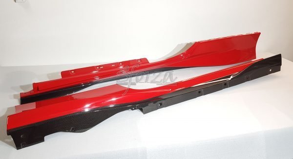 Ferrari F8 Carbon rocker panels Sideskirts rosso corsa
